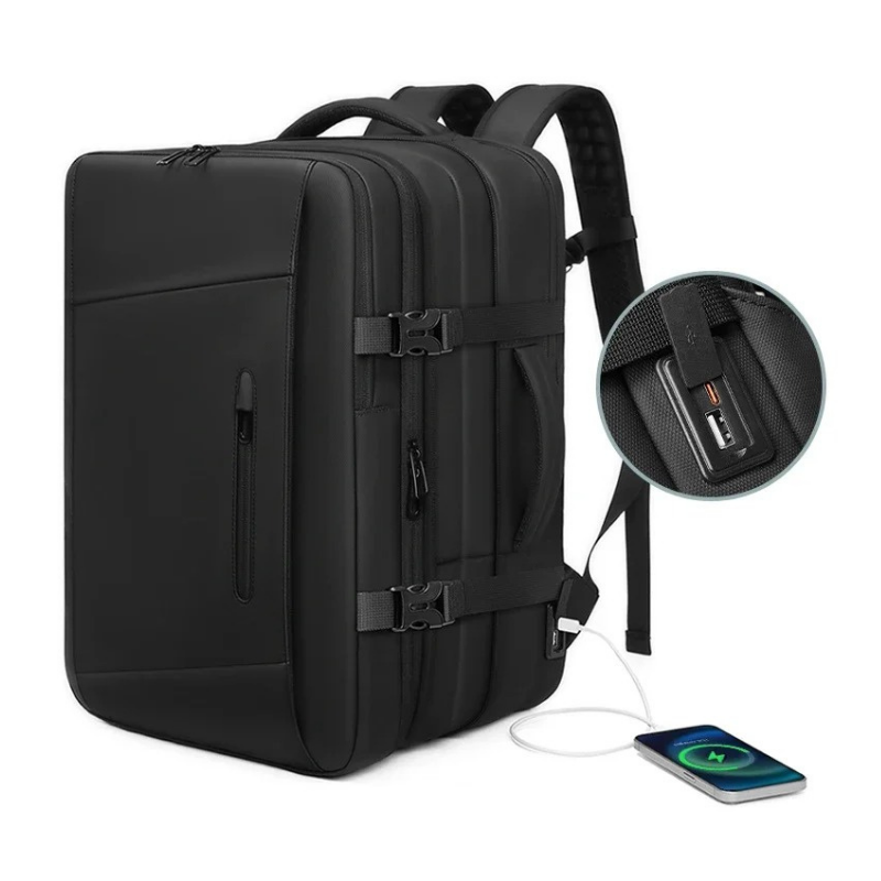 Premium Backpack – Expandable 55L with Vacuum Compression, USB Port, and Anti-Theft System