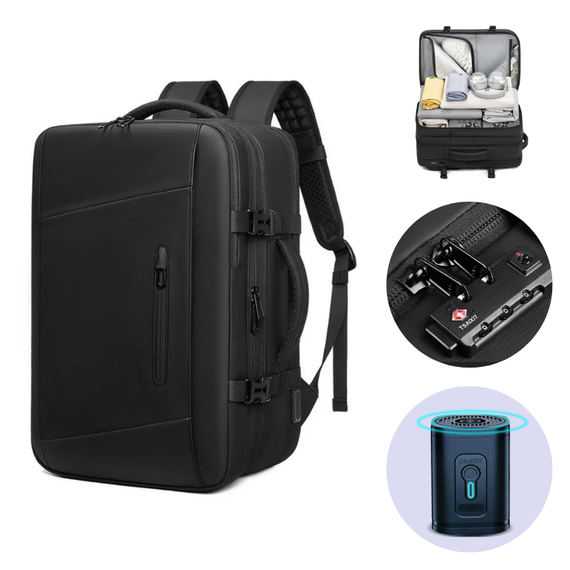 Premium Backpack – Expandable 55L with Vacuum Compression, USB Port, and Anti-Theft System