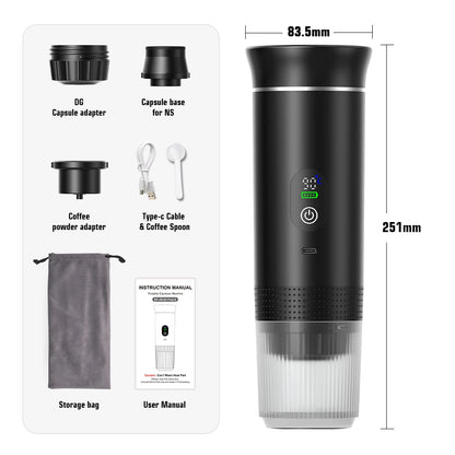 Portable Espresso Coffee Maker 3-in-1